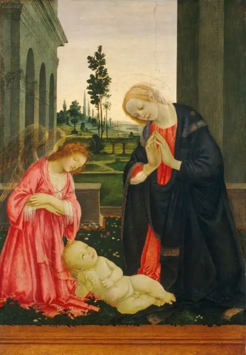 Framed Print : The Adoration of the Child, c. 1475 / 1480. Creator: Filippino Lippi Framed Print : The Adoration of the Child, c. 1475 / 1480. Creator: Filippino Lippi