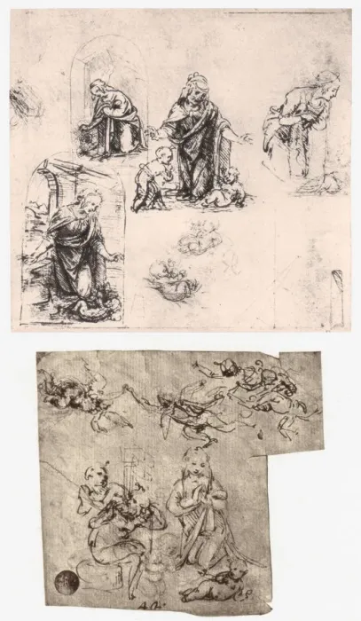 Framed Print : Adoration of the Child, c1483. Artist: Leonardo da Vinci Framed Print : Adoration of the Child, c1483. Artist: Leonardo da Vinci