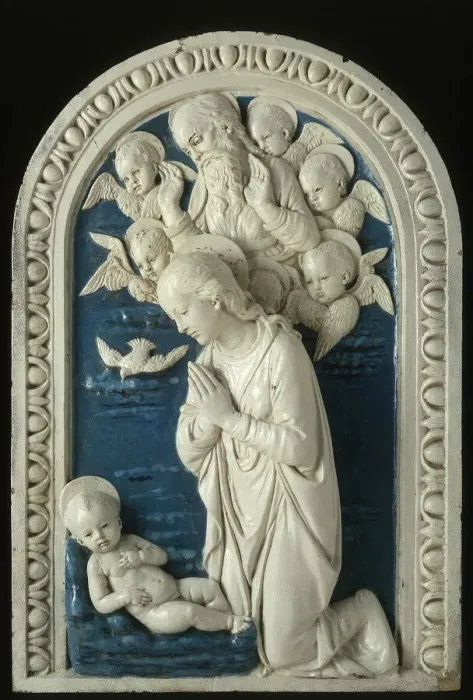 Framed Print : Adoration of the Christ Child, after 1479. Creator: Studio of Andrea della Robbia Framed Print : Adoration of the Christ Child, after 1479. Creator: Studio of Andrea della Robbia