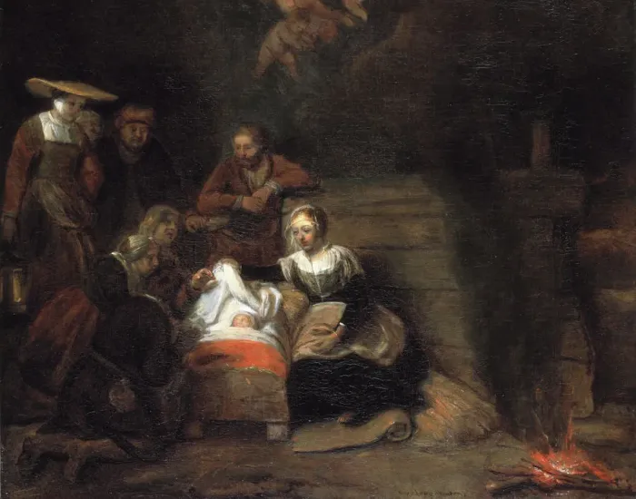 Framed Print : The Adoration of the Christ Child. Artist: Hoogstraten, Samuel Dirksz, van (1627-1678) Framed Print : The Adoration of the Christ Child. Artist: Hoogstraten, Samuel Dirksz, van (1627-1678)