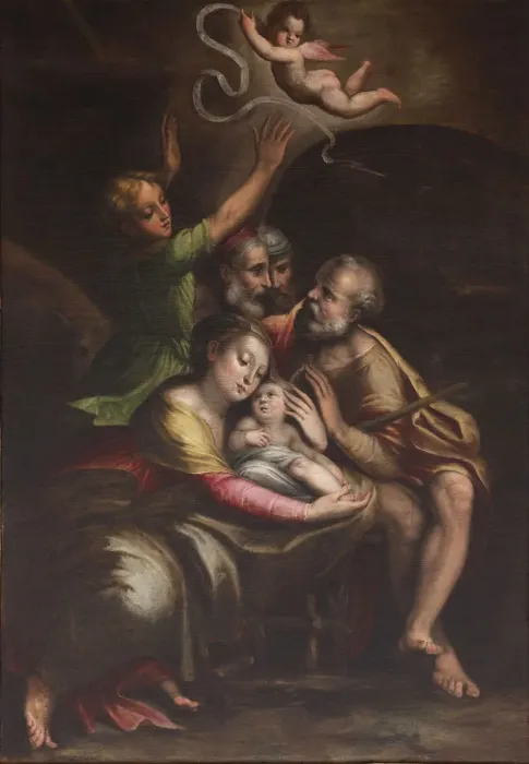 Framed Print : The Adoration of the Christ Child, Mid of 16th cen Creator: Gherardi, Cristofano (1508-1556) Framed Print : The Adoration of the Christ Child, Mid of 16th cen Creator: Gherardi, Cristofano (1508-1556)