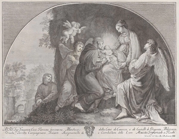 Adoration of Christ by Saint Francis, 1723-59. Creator: Giuliano Giampiccoli