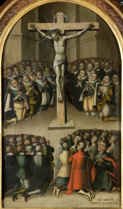 Framed Print : Adoration of the Crucifix from the Norbertine Church in Witow, 1622. Creator: Wojciech Maliskiewicz Framed Print : Adoration of the Crucifix from the Norbertine Church in Witow, 1622. Creator: Wojciech Maliskiewicz