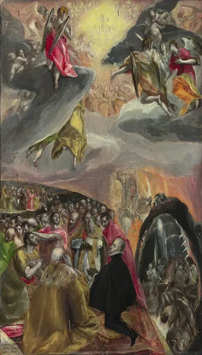 Framed Print : The Adoration of the Name of Jesus, 1570s. Artist: El Greco, Dominico (1541-1614) Framed Print : The Adoration of the Name of Jesus, 1570s. Artist: El Greco, Dominico (1541-1614)