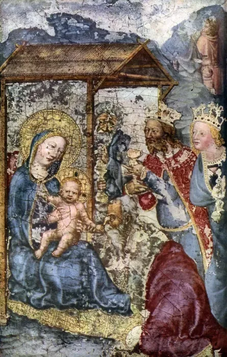 Framed Print : Adoration of the Three Kings, c1360 (1955) Framed Print : Adoration of the Three Kings, c1360 (1955)