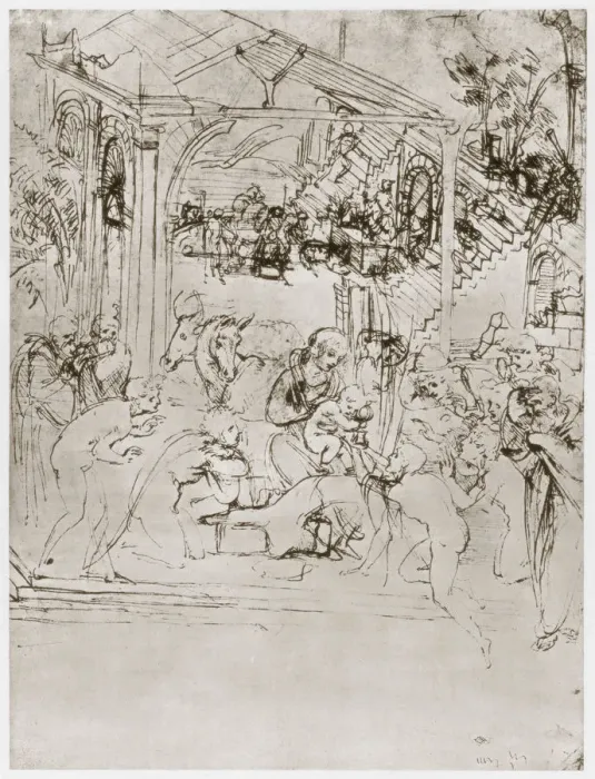 Framed Print : The Adoration of the Kings, c1480. Artist: Leonardo da Vinci Framed Print : The Adoration of the Kings, c1480. Artist: Leonardo da Vinci