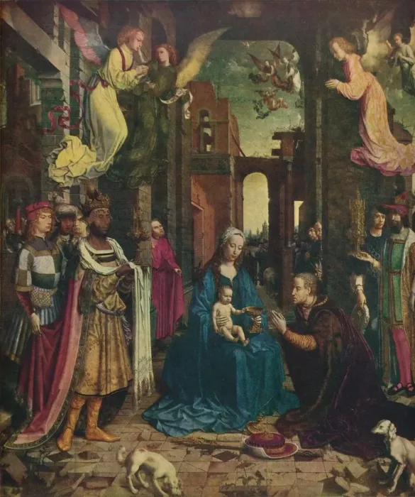 Framed Print : The Adoration of the Kings, c1510, (1912). Artist: Jan Gossaert Framed Print : The Adoration of the Kings, c1510, (1912). Artist: Jan Gossaert