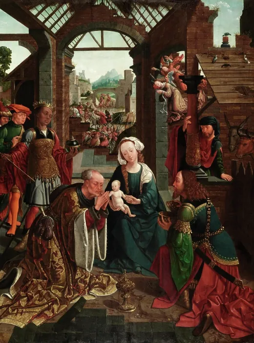 Framed Print : The Adoration of the Kings, c1512. Creator: Jacob Cornelisz. van Oostsanen Framed Print : The Adoration of the Kings, c1512. Creator: Jacob Cornelisz. van Oostsanen