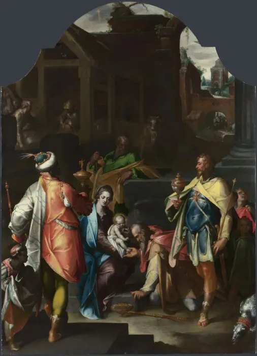 Framed Print : The Adoration of the Kings, ca 1595. Artist: Spranger, Bartholomeus (1546-1611) Framed Print : The Adoration of the Kings, ca 1595. Artist: Spranger, Bartholomeus (1546-1611)