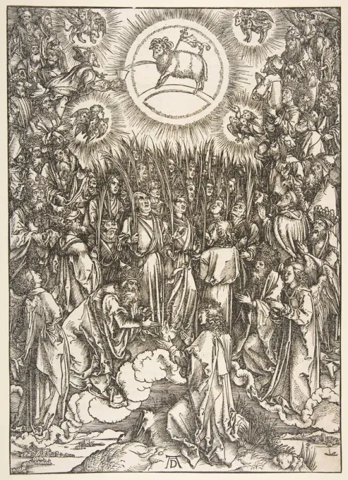 Framed Print : The Adoration of the Lamb, from the Apocalypse series. n. d. Creator: Albrecht Durer