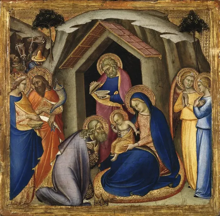 Framed Print : The Adoration of the Magi, 1360. Creator: Luca di Tomme Framed Print : The Adoration of the Magi, 1360. Creator: Luca di Tomme