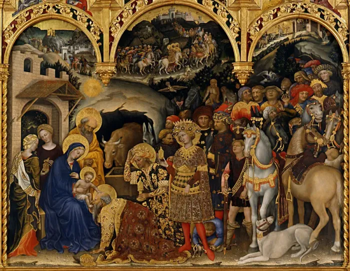 Framed Print : The Adoration of the Magi, 1423. Artist: Gentile da Fabriano (ca 1370-1427) Framed Print : The Adoration of the Magi, 1423. Artist: Gentile da Fabriano (ca 1370-1427)