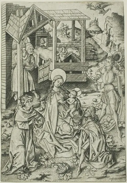 Framed Print : The Adoration of the Magi, 1460-65. Creator: Master ES Framed Print : The Adoration of the Magi, 1460-65. Creator: Master ES