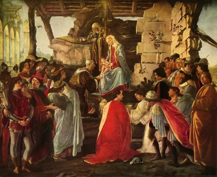 Framed Print : Adoration of the Magi, 1476, (1937). Creator: Sandro Botticelli Framed Print : Adoration of the Magi, 1476, (1937). Creator: Sandro Botticelli