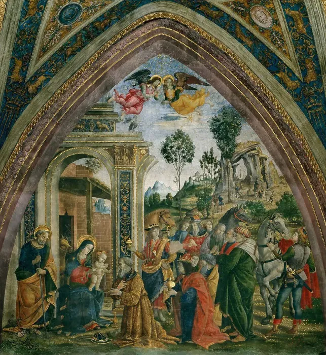 Framed Print : The Adoration of the Magi, 1492-1495. Creator: Pinturicchio, Bernardino (1454-1513) Framed Print : The Adoration of the Magi, 1492-1495. Creator: Pinturicchio, Bernardino (1454-1513)
