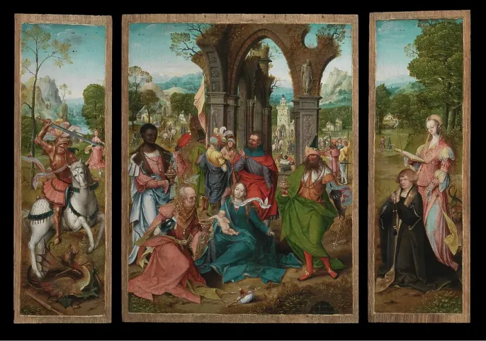 Framed Print : The Adoration of the Magi, 1519. Creator: Master of the Antwerp Adoration Framed Print : The Adoration of the Magi, 1519. Creator: Master of the Antwerp Adoration