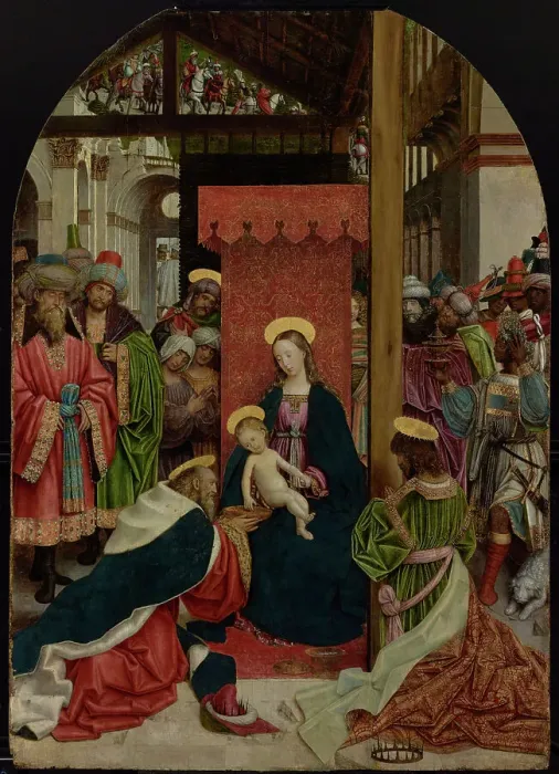 Framed Print : Adoration of the Magi, about 1520. Creator: Defendente Ferrari Framed Print : Adoration of the Magi, about 1520. Creator: Defendente Ferrari