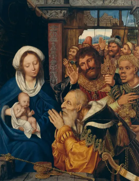 Framed Print : The Adoration of the Magi, 1526. Creator: Quentin Metsys I Framed Print : The Adoration of the Magi, 1526. Creator: Quentin Metsys I