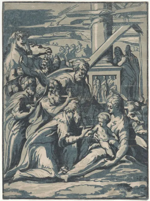 Framed Print : Adoration of the Magi, 1540-50. 1540-50. Creator: Niccolo Vicentino Framed Print : Adoration of the Magi, 1540-50. 1540-50. Creator: Niccolo Vicentino