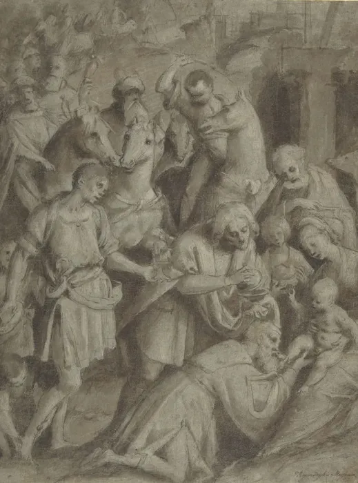 Framed Print : The Adoration of the Magi, 1553. Creator: Bernardino Lanino Framed Print : The Adoration of the Magi, 1553. Creator: Bernardino Lanino