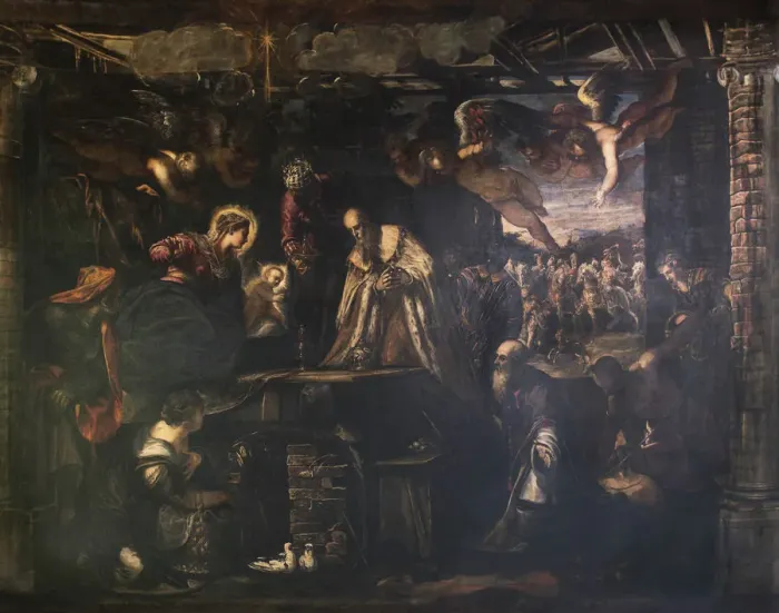 Framed Print : The Adoration of the Magi, 1582. Creator: Tintoretto, Jacopo (1518-1594) Framed Print : The Adoration of the Magi, 1582. Creator: Tintoretto, Jacopo (1518-1594)