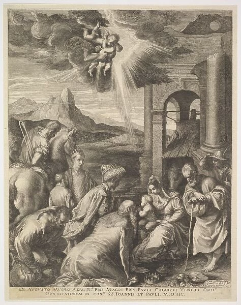 Adoration of the Magi, 1598. Creator: Raphael Sadeler