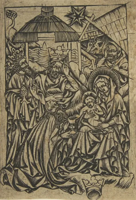 Framed Print : Adoration of the Magi, 15th century. 15th century. Creator: Anon Framed Print : Adoration of the Magi, 15th century. 15th century. Creator: Anon