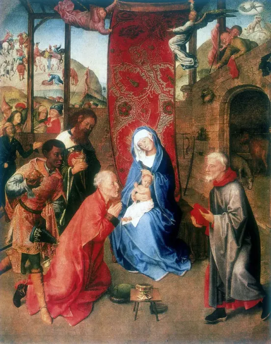 Framed Print : The Adoration of the Magi, 15th century. Artist: Hugo van der Goes Framed Print : The Adoration of the Magi, 15th century. Artist: Hugo van der Goes