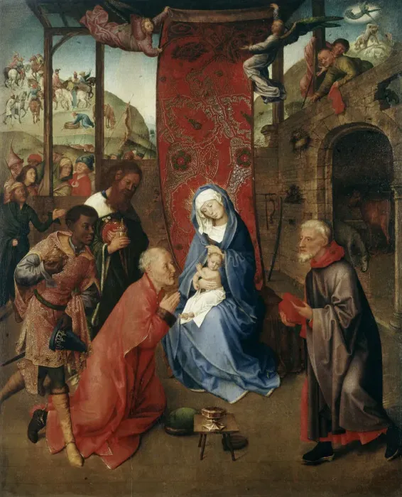Framed Print : The Adoration of the Magi, 15th century. Artist: Hugo van der Goes Framed Print : The Adoration of the Magi, 15th century. Artist: Hugo van der Goes