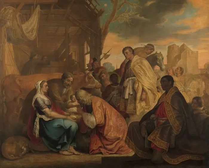 Framed Print : The adoration of the Magi, 1646. Creator: Joris van Schooten Framed Print : The adoration of the Magi, 1646. Creator: Joris van Schooten
