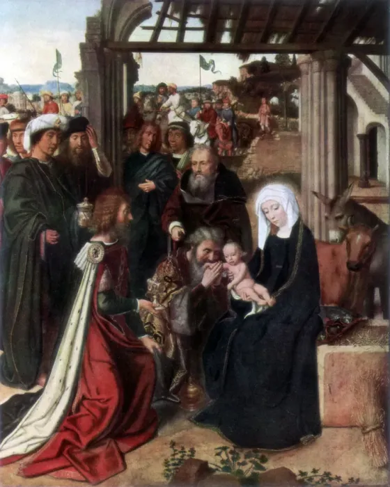 Framed Print : The Adoration of the Magi, (1927). Artist: Gerard David Framed Print : The Adoration of the Magi, (1927). Artist: Gerard David