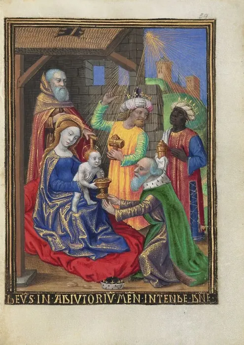 Framed Print : The Adoration of the Magi; Book of Hours, about 1480-1490. Creator: Georges Trubert Framed Print : The Adoration of the Magi; Book of Hours, about 1480-1490. Creator: Georges Trubert