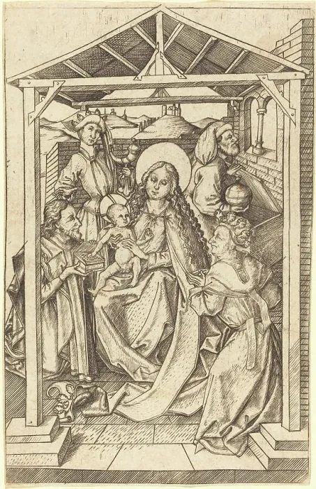 Framed Print : The Adoration of the Magi, c. 1460 / 1465. Creator: Master ES Framed Print : The Adoration of the Magi, c. 1460 / 1465. Creator: Master ES