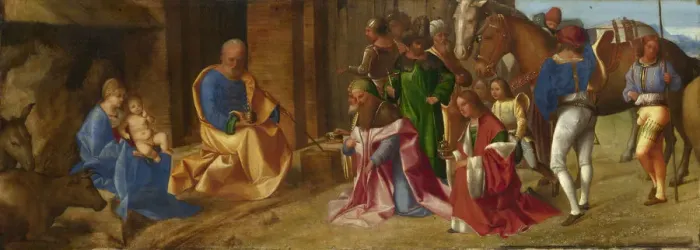 Framed Print : The Adoration of the Magi, c. 1504. Artist: Giorgione (1476-1510) Framed Print : The Adoration of the Magi, c. 1504. Artist: Giorgione (1476-1510)