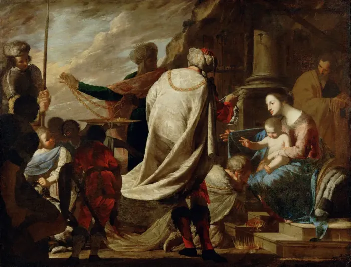 Framed Print : Adoration of the Magi, c. 1640. Artist: Cavallino, Bernardo (1616-1656) Framed Print : Adoration of the Magi, c. 1640. Artist: Cavallino, Bernardo (1616-1656)