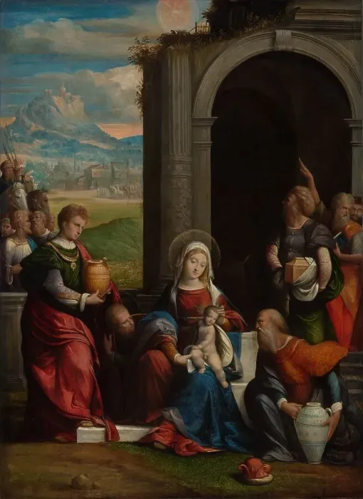 Framed Print : The Adoration of the Magi, c.1530-c.1540. Creator: Benvenuto Tisi da Garofalo Framed Print : The Adoration of the Magi, c.1530-c.1540. Creator: Benvenuto Tisi da Garofalo