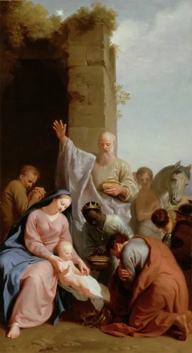 Framed Print : Adoration of the Magi, c1715. Creator: Henri Antoine de Favannes Framed Print : Adoration of the Magi, c1715. Creator: Henri Antoine de Favannes