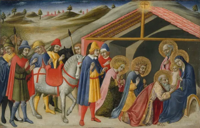 Framed Print : The Adoration of the Magi, ca. 1470. Creator: Sano di Pietro Framed Print : The Adoration of the Magi, ca. 1470. Creator: Sano di Pietro