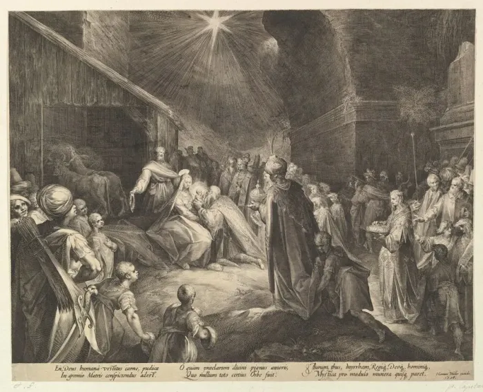Framed Print : The Adoration of the Magi, ca. 1625. Creator: Jan Muller Framed Print : The Adoration of the Magi, ca. 1625. Creator: Jan Muller