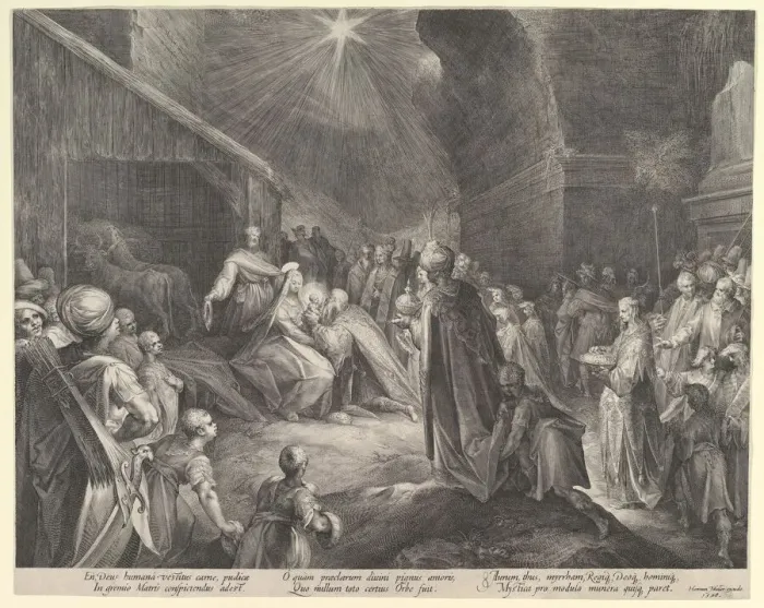 Framed Print : The Adoration of the Magi, ca. 1626. Creator: Jan Muller Framed Print : The Adoration of the Magi, ca. 1626. Creator: Jan Muller