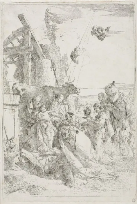 Framed Print : Adoration of the Magi, ca. 1740. Creator: Giovanni Battista Tiepolo (Italian, 1696-1770) Framed Print : Adoration of the Magi, ca. 1740. Creator: Giovanni Battista Tiepolo (Italian, 1696-1770)