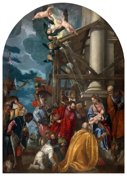 Framed Print : The Adoration of the Magi. Creator: Veronese, Paolo (1528-1588) Framed Print : The Adoration of the Magi. Creator: Veronese, Paolo (1528-1588)