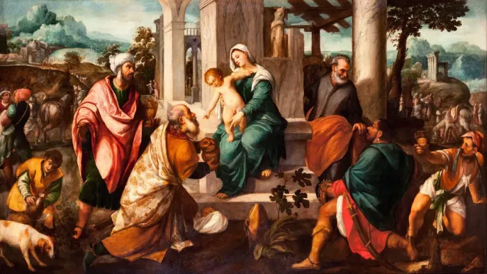 Framed Print : The Adoration of the Magi, Early16th cen Artist: Veronese (de Pitati), Bonifacio (1487-1553) Framed Print : The Adoration of the Magi, Early16th cen Artist: Veronese (de Pitati), Bonifacio (1487-1553)
