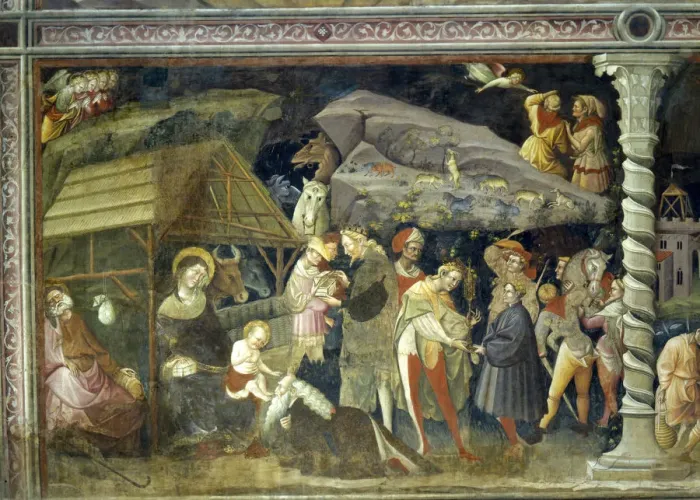 Framed Print : The Adoration of the Magi (Fresco from the Basilica di San Petronio) Framed Print : The Adoration of the Magi (Fresco from the Basilica di San Petronio)