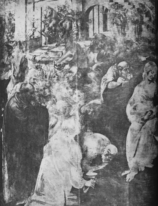 Framed Print : Adoration of the Magi - Left-hand lower portion, c1481 (1945). Artist: Leonardo da Vinci