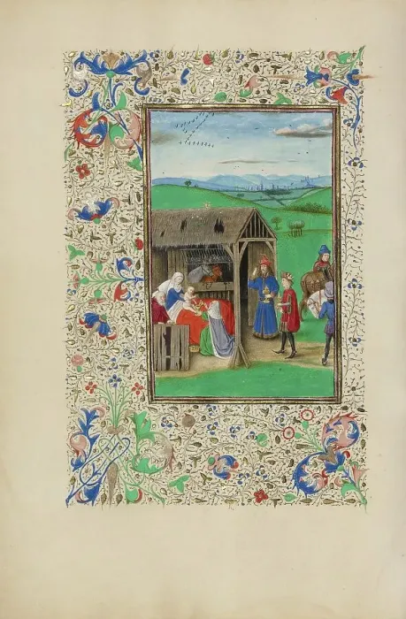 Framed Print : The Adoration of the Magi; Llangattock Hours, 1450s. Creator: Master of the Llangattock Epiphany Framed Print : The Adoration of the Magi; Llangattock Hours, 1450s. Creator: Master of the Llangattock Epiphany