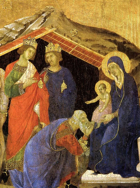 The Adoration of the Magi. Detail of the Maesta Altarpiece, ca 1308-1311. Artist: Duccio di Buoninsegna (ca 1255-1319)
