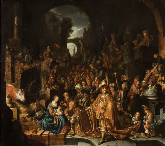Framed Print : The Adoration of the Magi, Mid of 17th cen.. Creator: Staveren, Jan Adriaensz. van (1614-1669) Framed Print : The Adoration of the Magi, Mid of 17th cen.. Creator: Staveren, Jan Adriaensz. van (1614-1669)