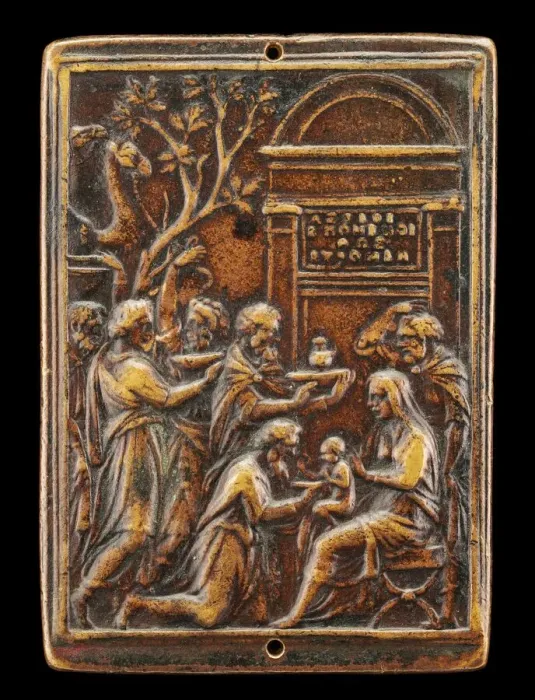 Framed Print : The Adoration of the Magi [obverse], c. 1530s. Creator: Valerio Belli