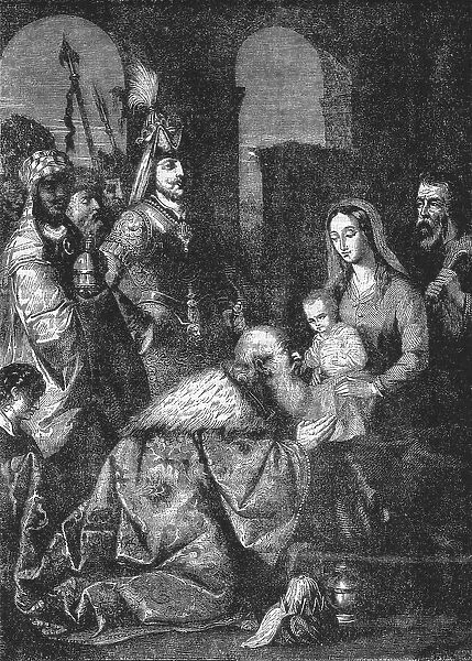 The Adoration of the Magi.-- from a painting by Zurbaran. Creator: Unknown